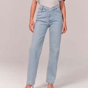 A&F High Rise Criss Cross Dad Jean